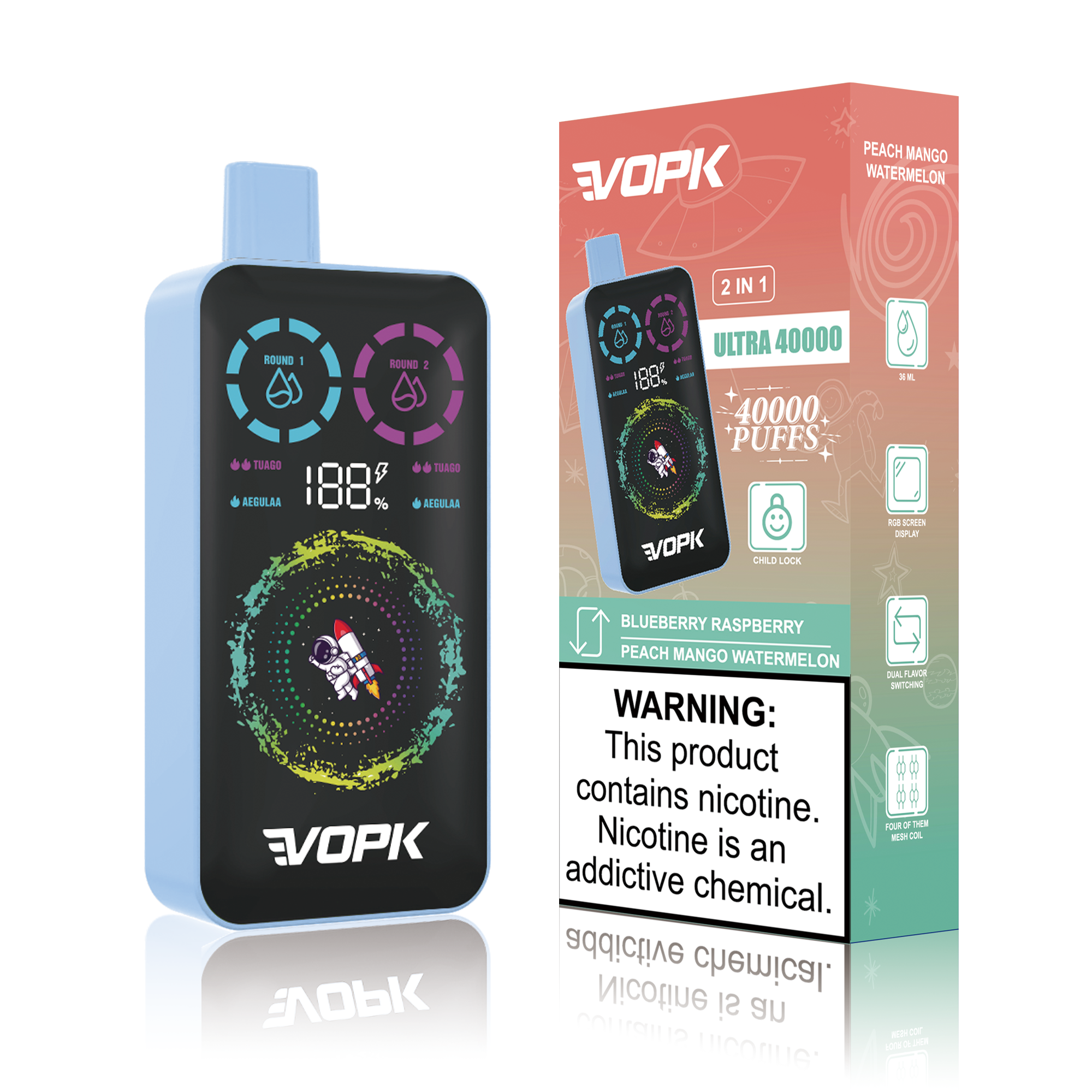 VOPK ULTRA 40000 Puffs Double Taste Disposable Vape – Advanced Features for Maximum Enjoyment