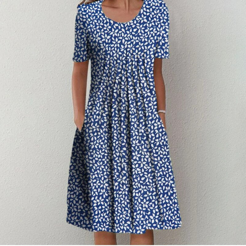vestido midi com estampa floral