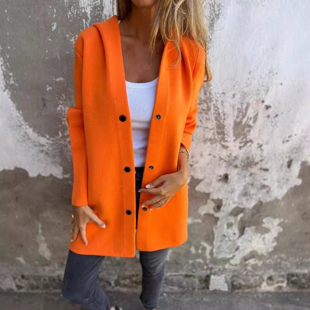 Giacca casual monopetto con cappuccio