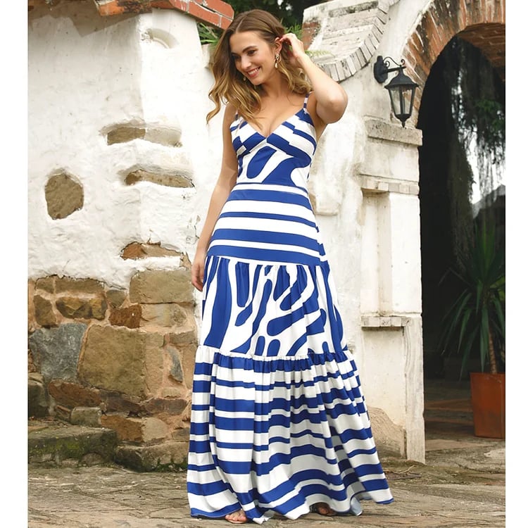 2025 New Striped one-piece Swimsuit Set