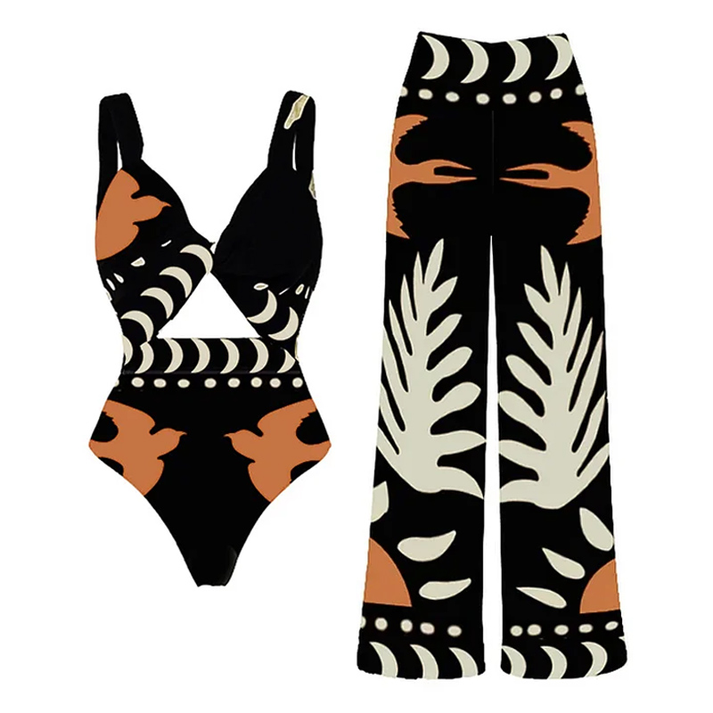 👙 One Shoulder High Waist Bikini Swimsuit and Pants or Skirt  🎀