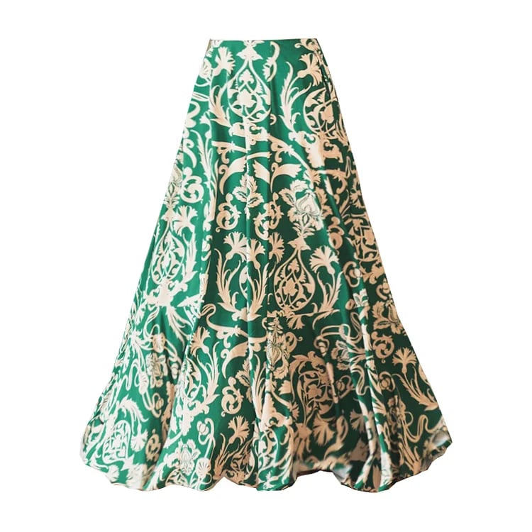 Floral Print Flared Skirt Swimsuit Set New