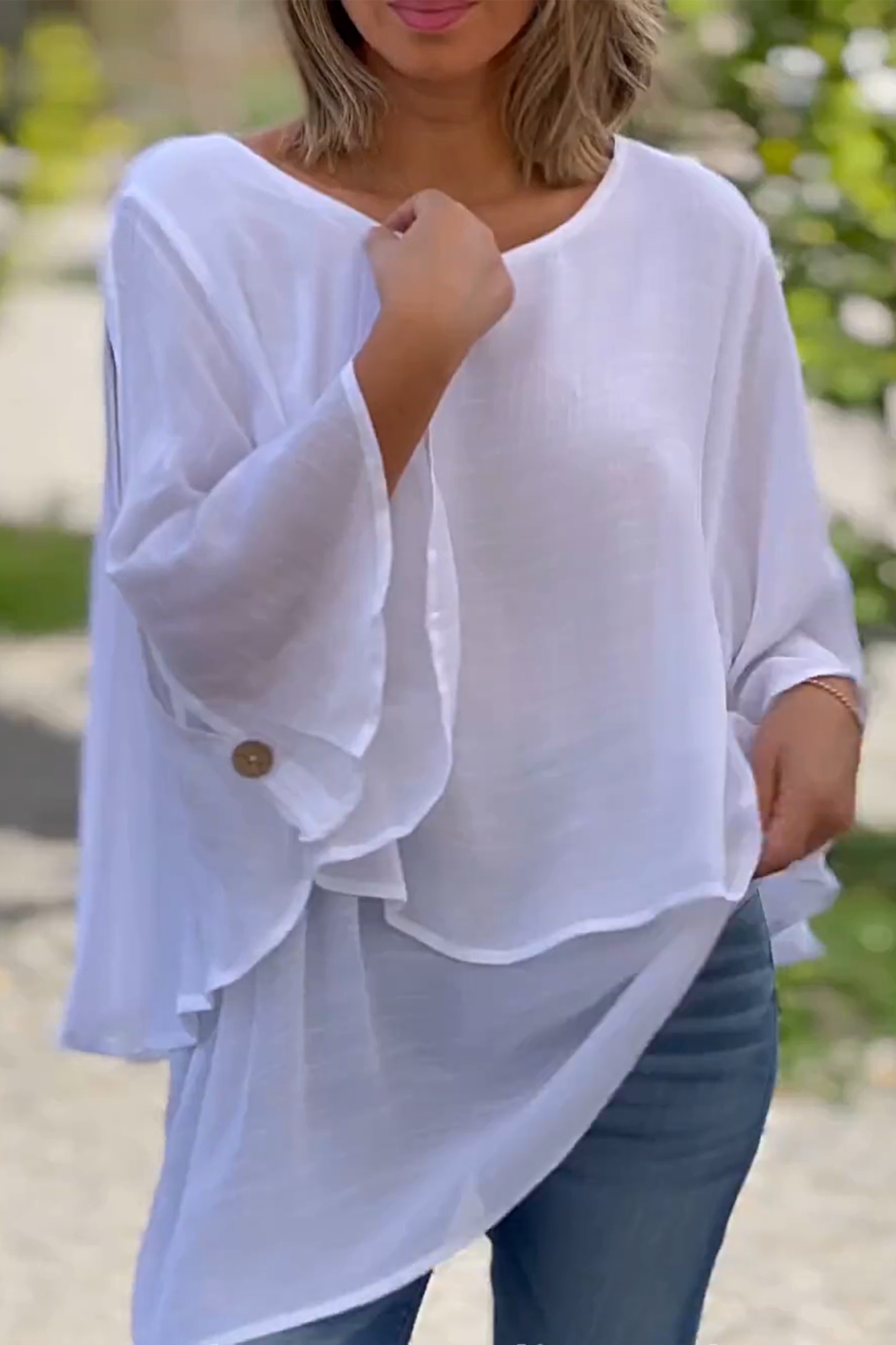 Top irregolare in chiffon
