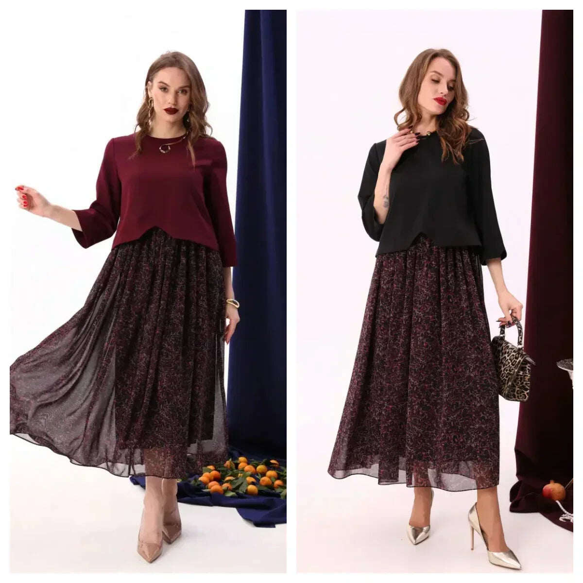 💖Vestido elegante e de alta qualidade (top + saia)