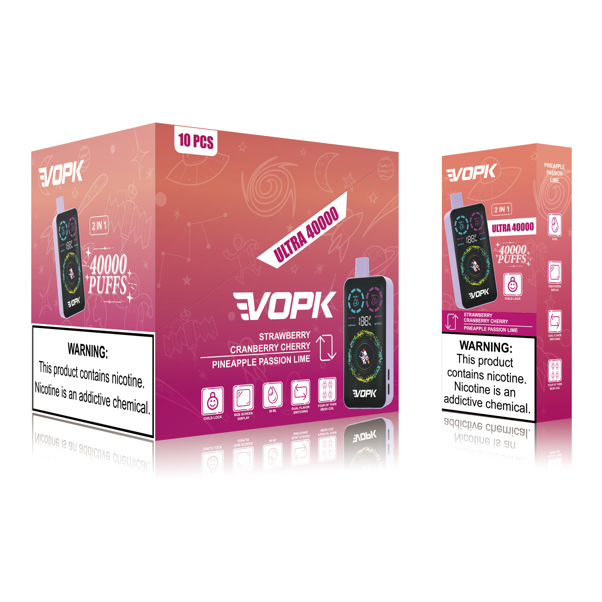 VOPK ULTRA 40000 Puffs Double Taste Disposable Vape – Advanced Features for Maximum Enjoyment 10Pcs