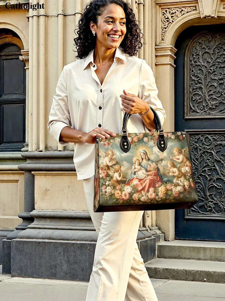 Catholight  Halo Of Roses Leather Bag
