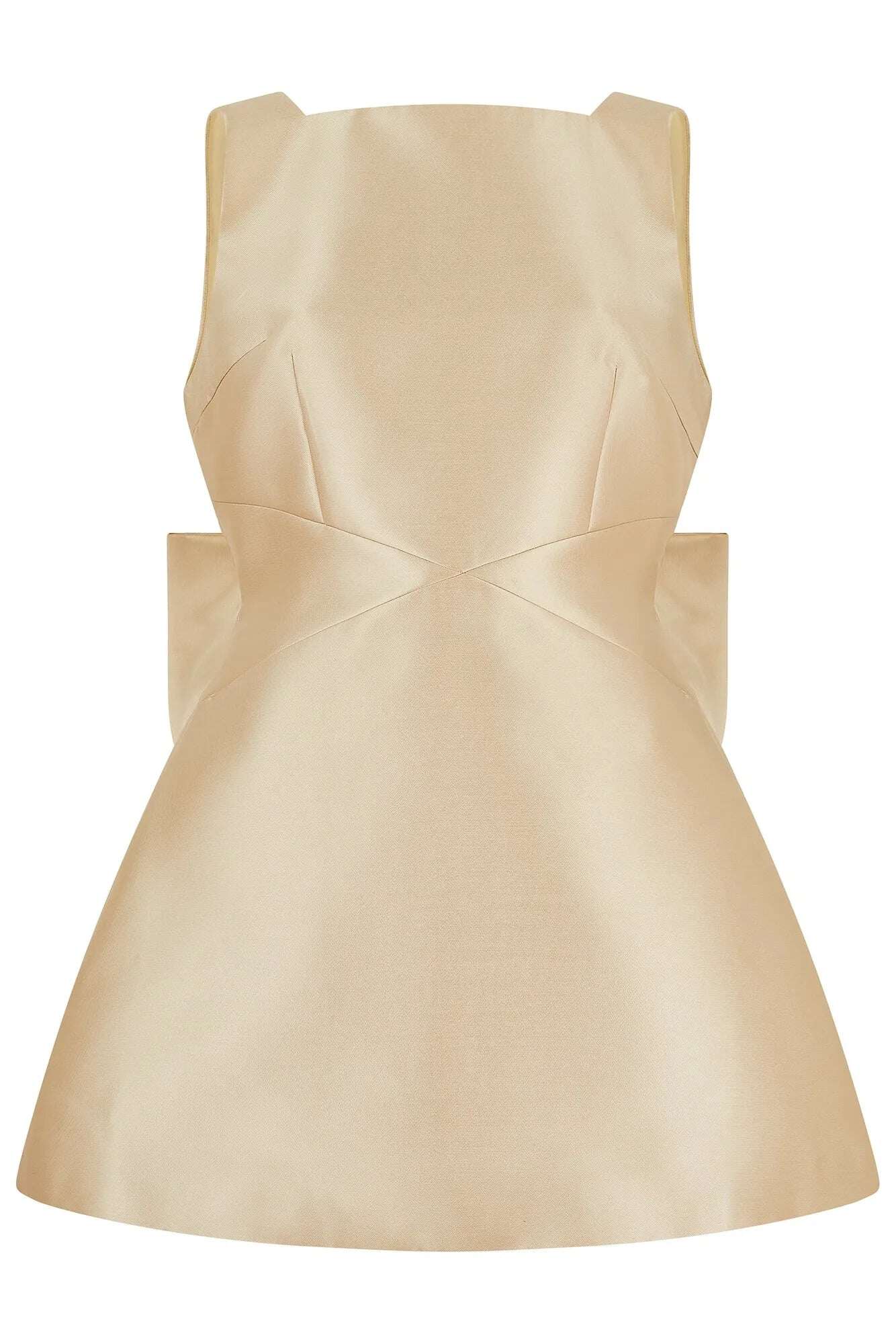 Minivestido com decote quadrado e detalhe de laço de cetim personalizado