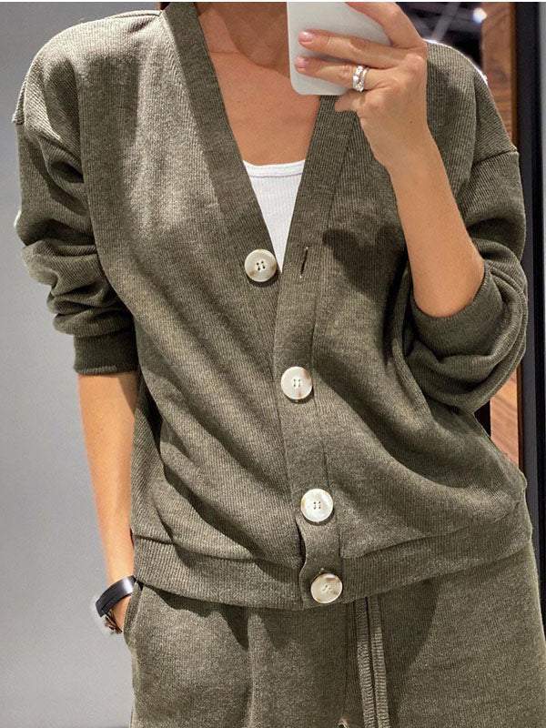 Abito da pantaloni sportivi cardigan con giacca comoda nuova autunno 2024
