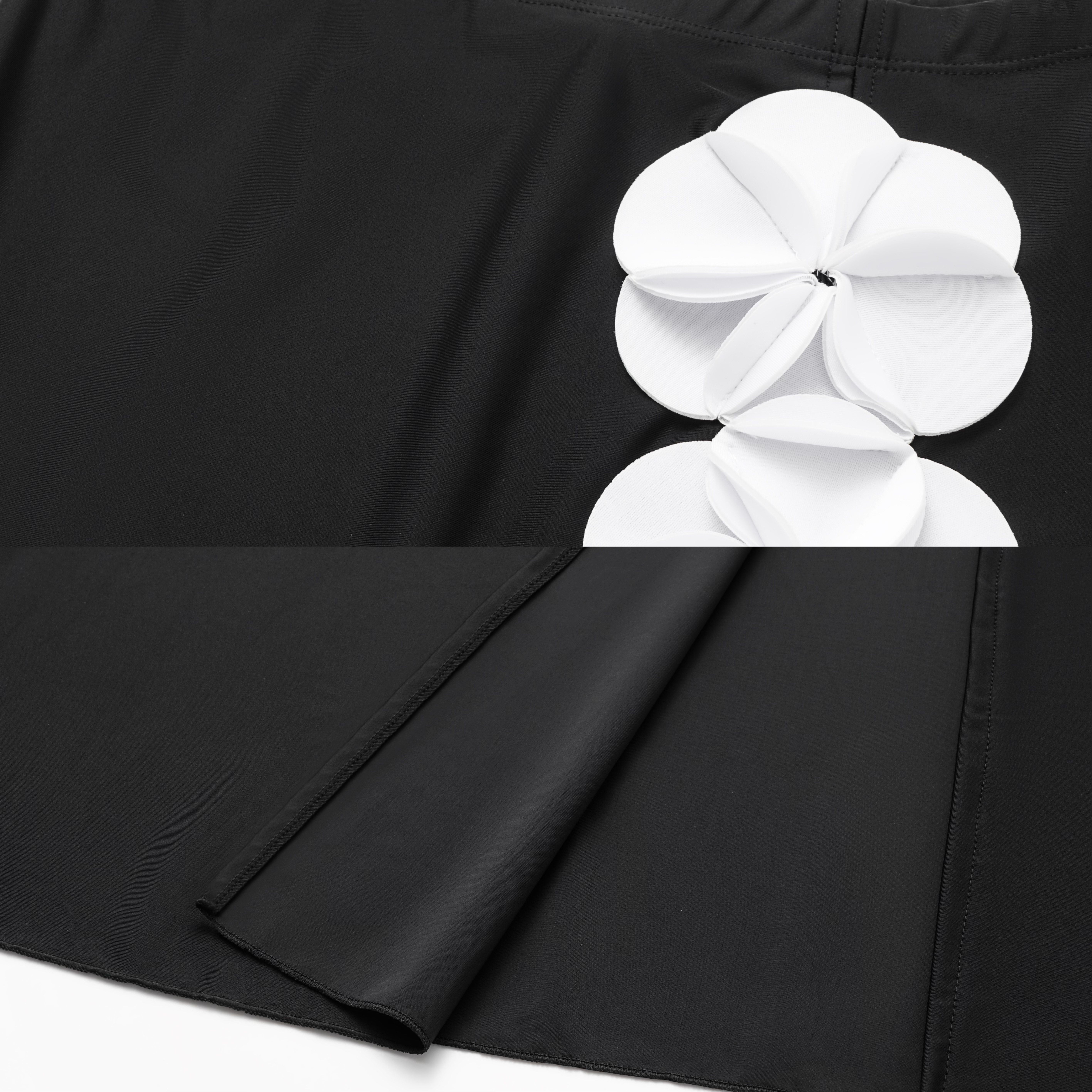 2025 New Bandeau 3D Flower Color Block One Piece Swimsuit And Skirt