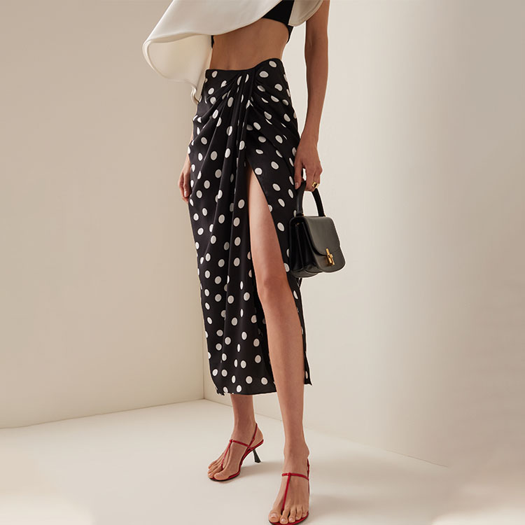 Polka-Dot One Piece Swimsuit and Skirt