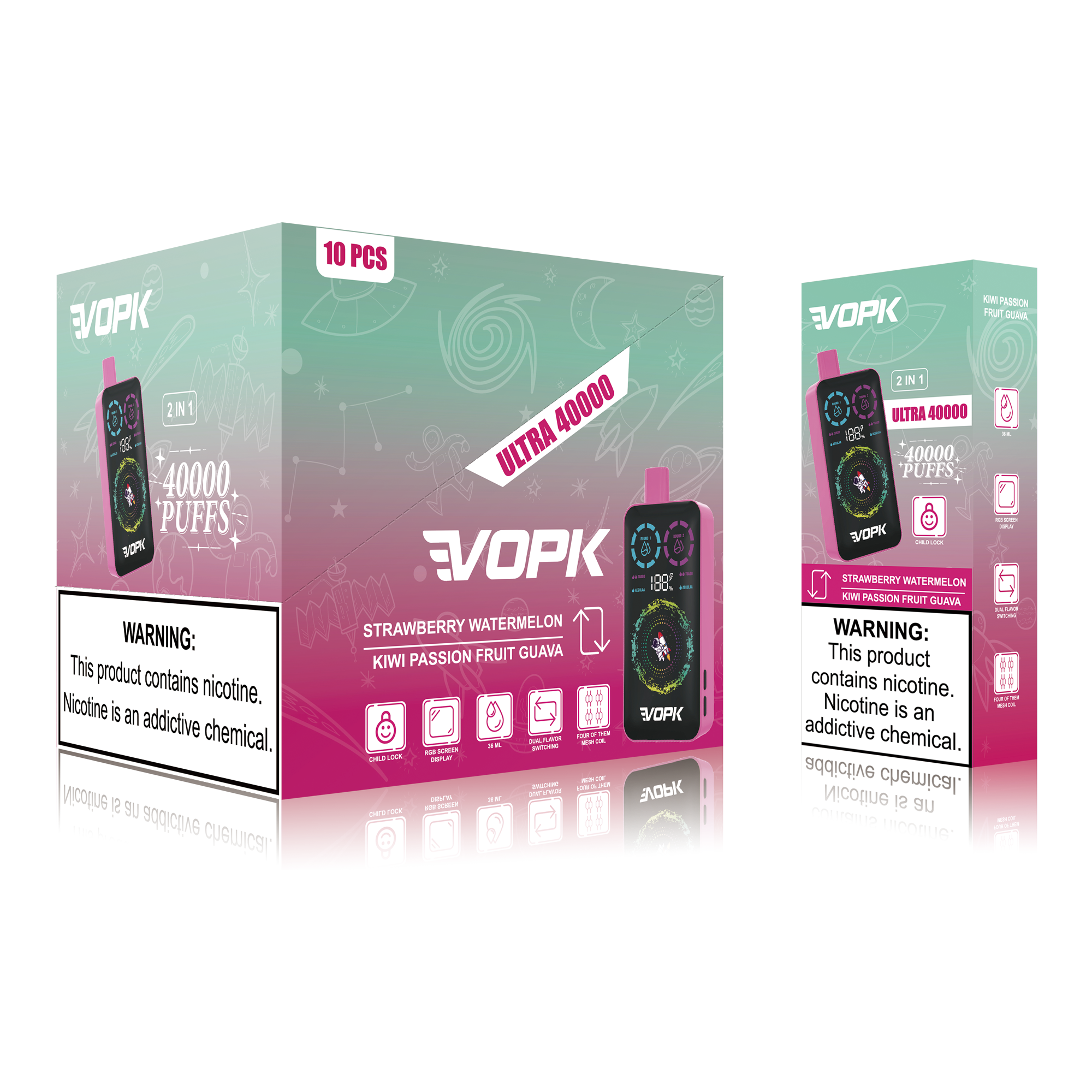 VOPK ULTRA 40000 Puffs Double Taste Disposable Vape – Advanced Features for Maximum Enjoyment 10Pcs