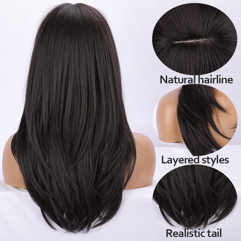 Ins Hot Ombre Blonde Wig with Bangs Long Curly Wig