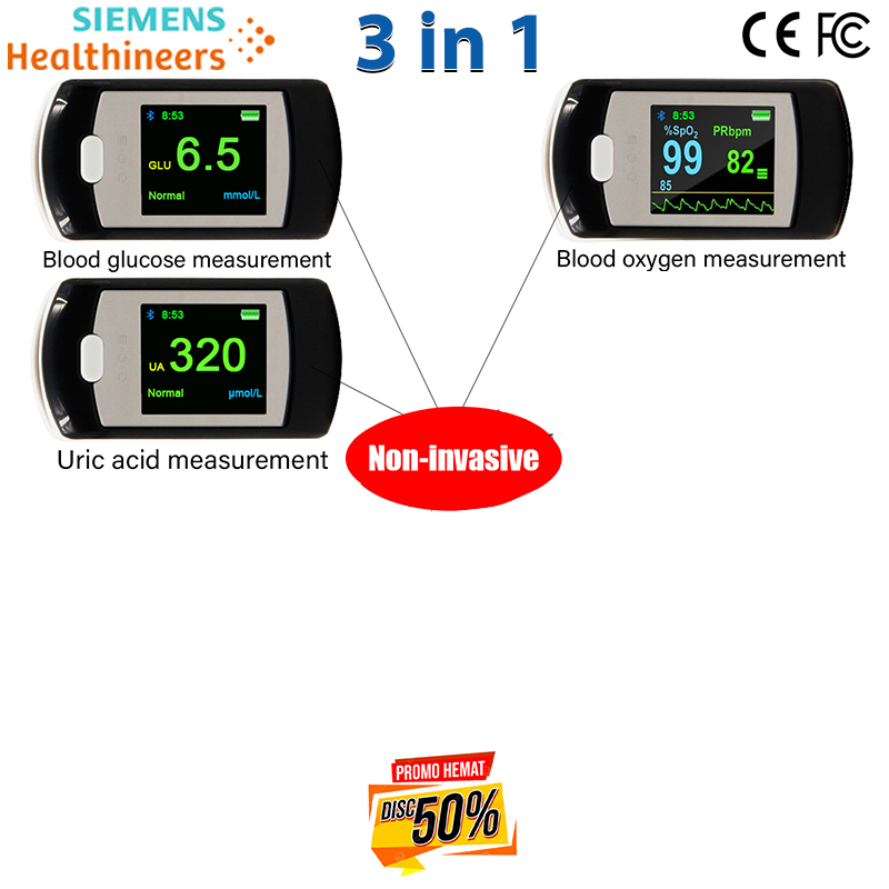 Medidor de glicose no sangue não invasivo SIEMENS Healthineers (função 8 em precisão de 1/99%)