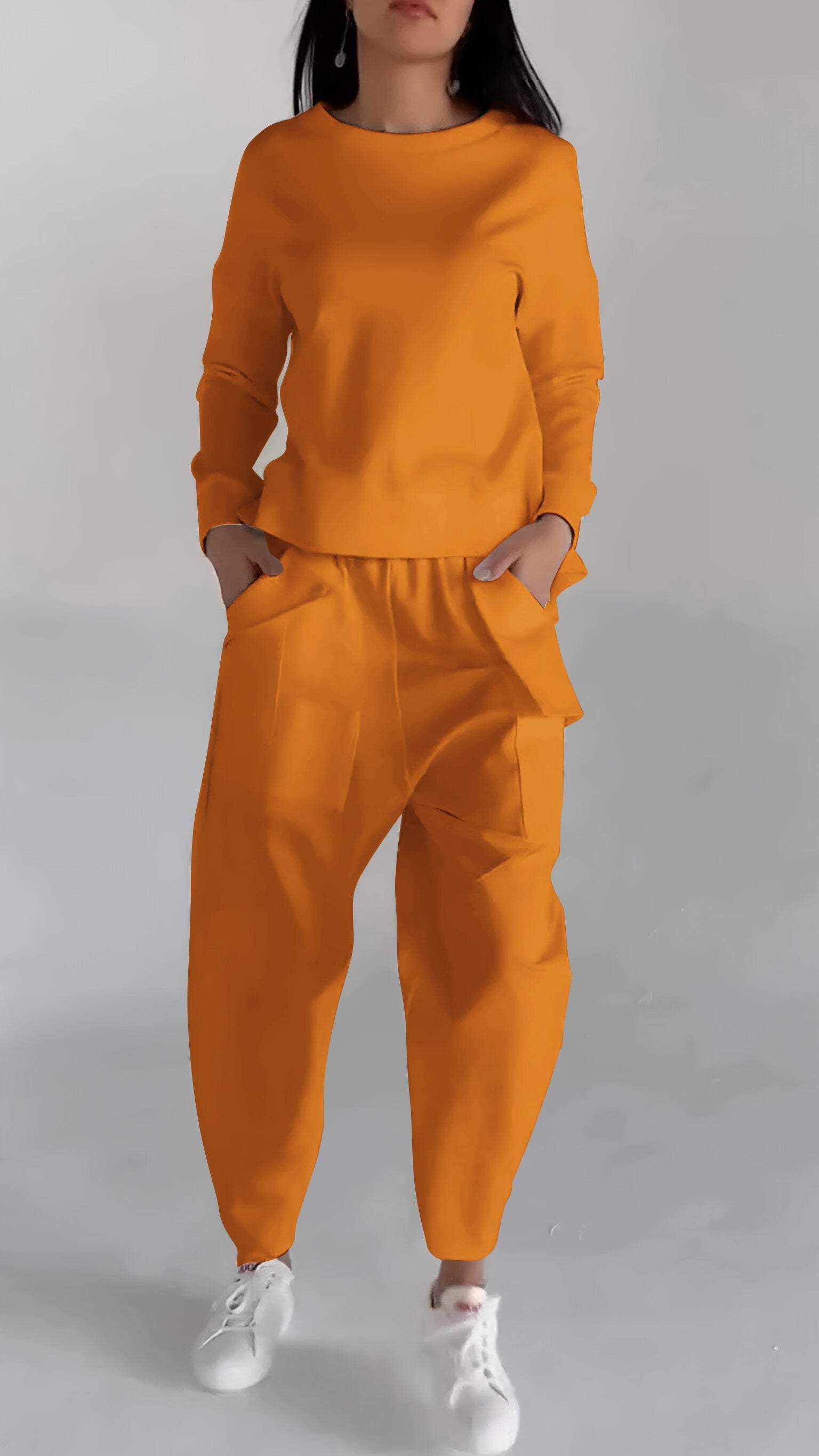 Abito casual in due pezzi a maniche lunghe con scollo tondo