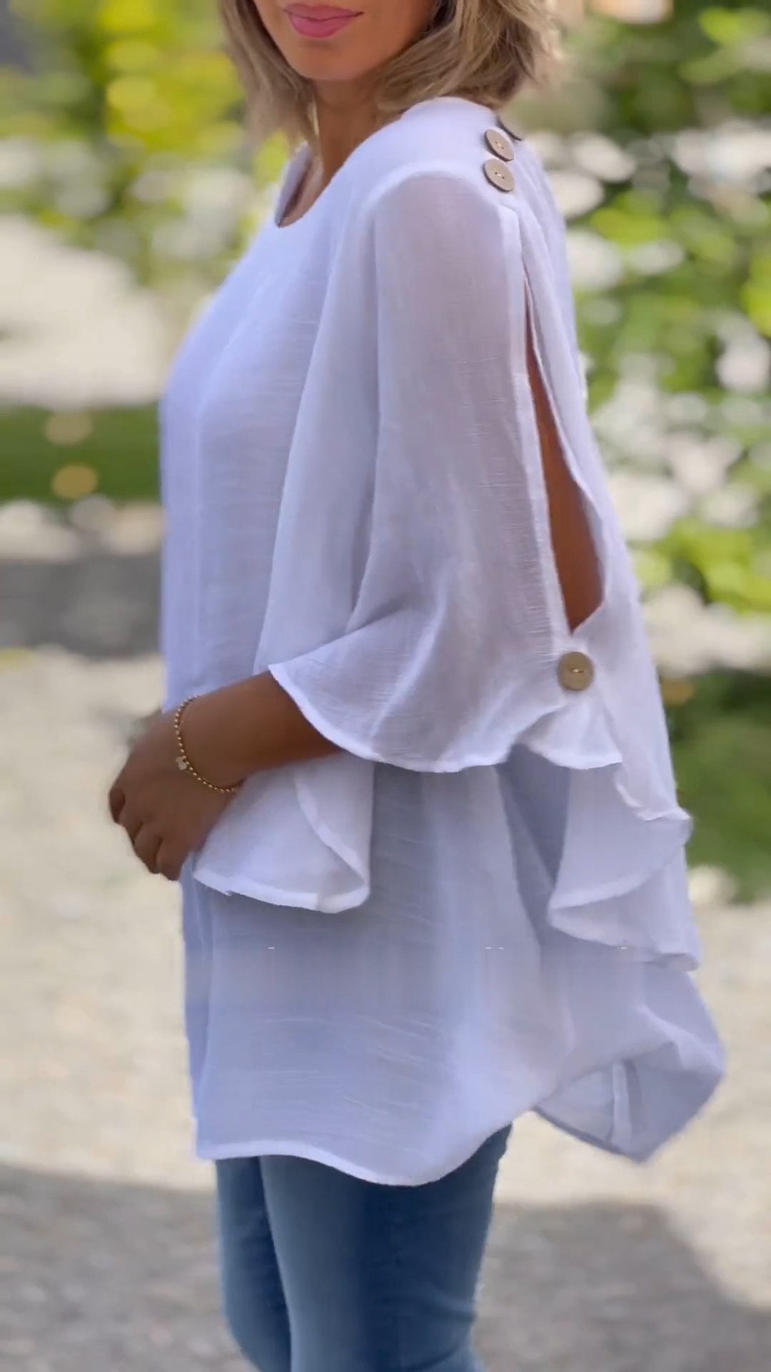Top irregolare in chiffon