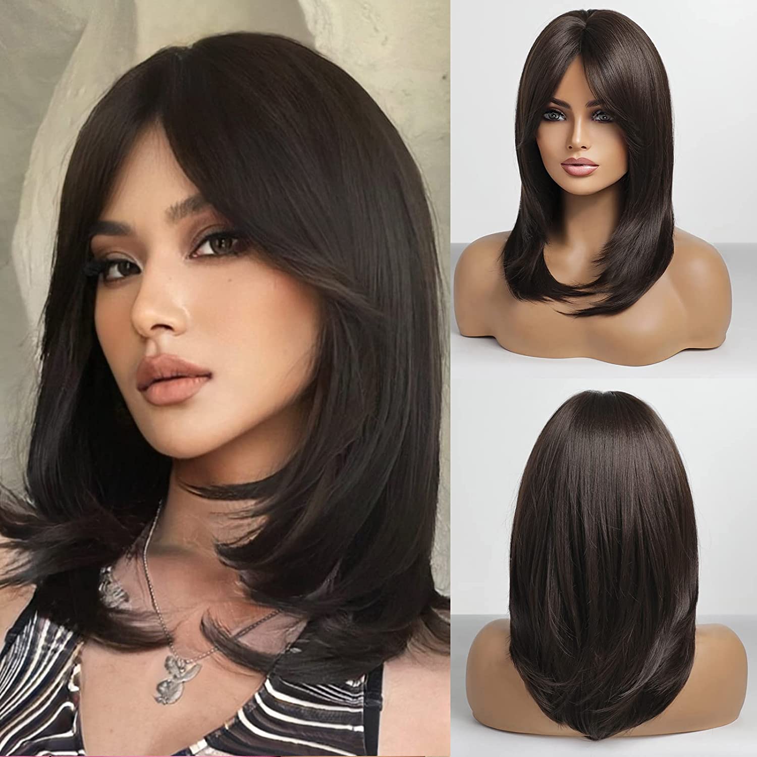 Synthetic Long Wigs  Hair with Bangs for Daily Use
