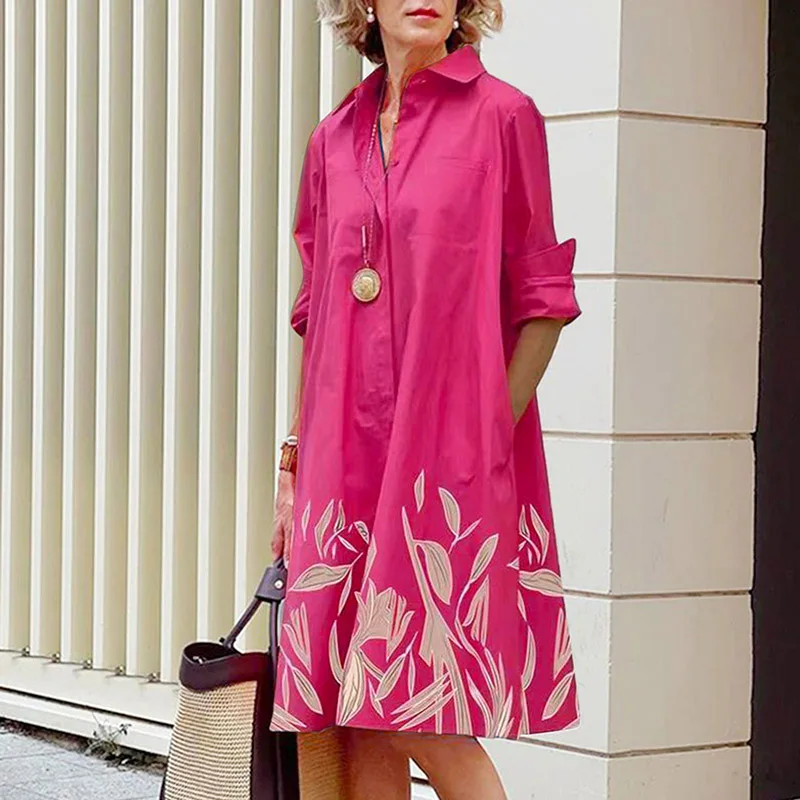 Camisa de luxo de baile estampada com vestido elegante 2024