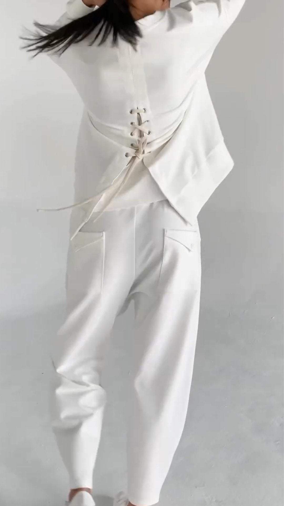 Abito casual in due pezzi a maniche lunghe con scollo tondo