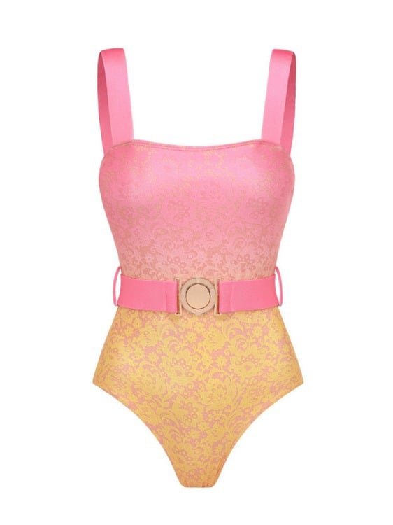 👙 Gradation Print Skirt Swimsuit Set