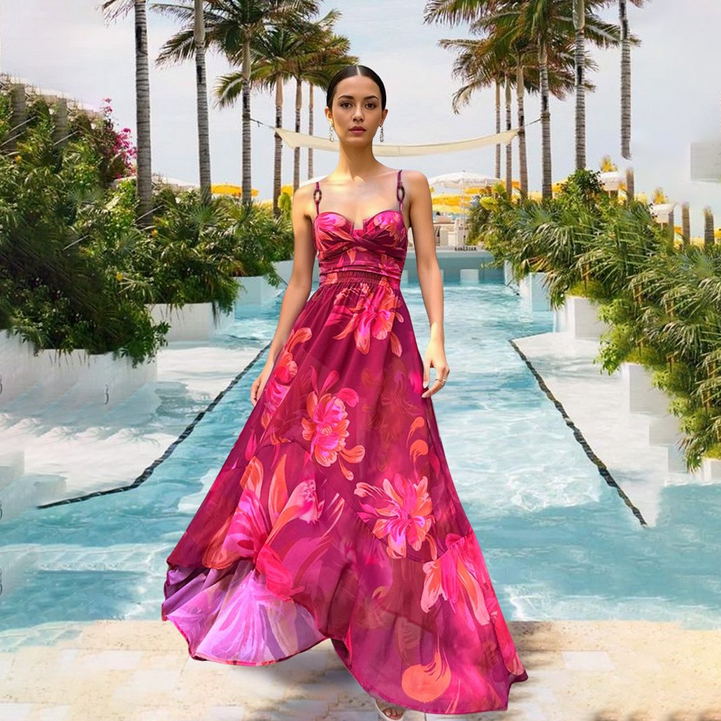 🎀 2025 New Beauty Floral Print Two Piece Swimsuit Set