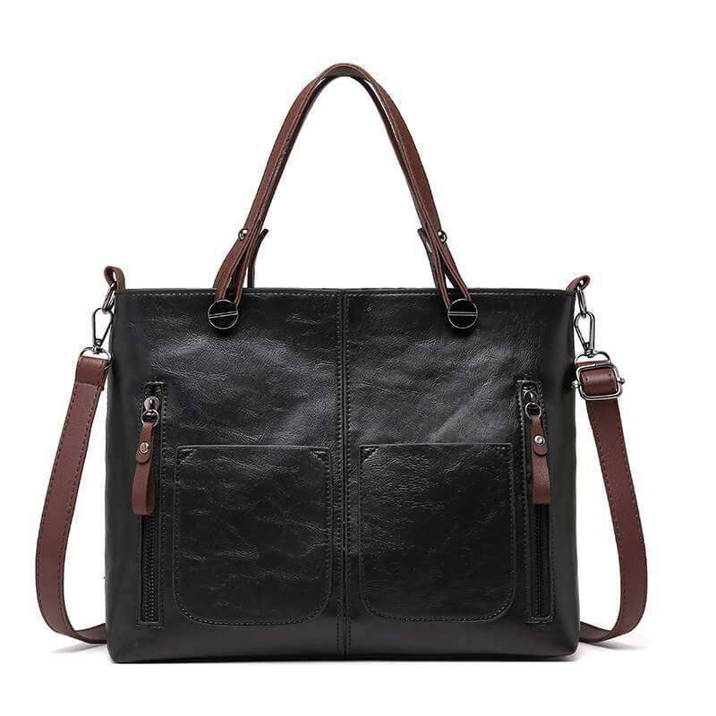 🔥 Bolsa de ombro feminina de couro vintage Action