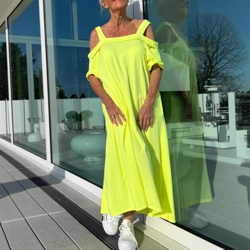 🔥👗Vestido longo feminino ombro a ombro