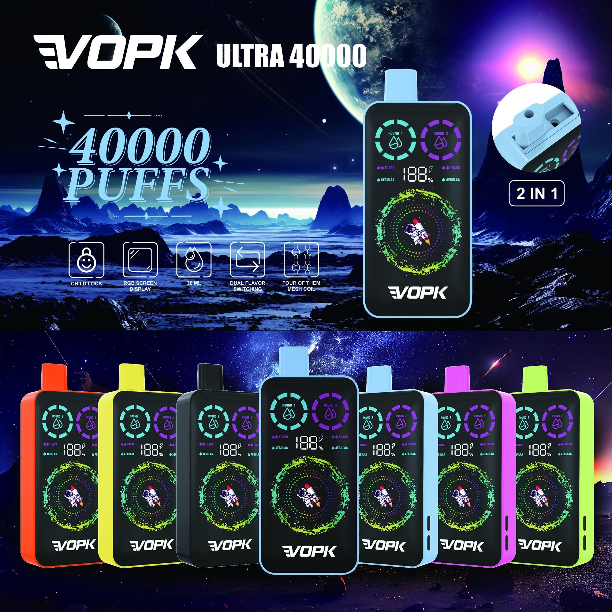 VOPK ULTRA 40000 Puffs Double Taste Disposable Vape – Advanced Features for Maximum Enjoyment