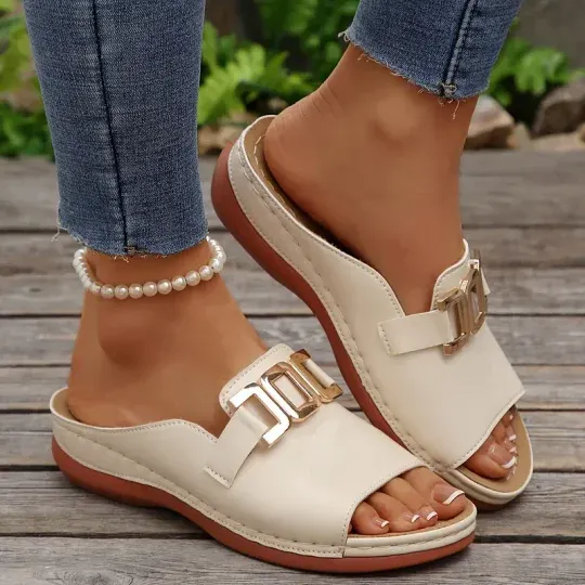 Chinelos de plataforma peep-toe – confortáveis, antiderrapantes e modernos