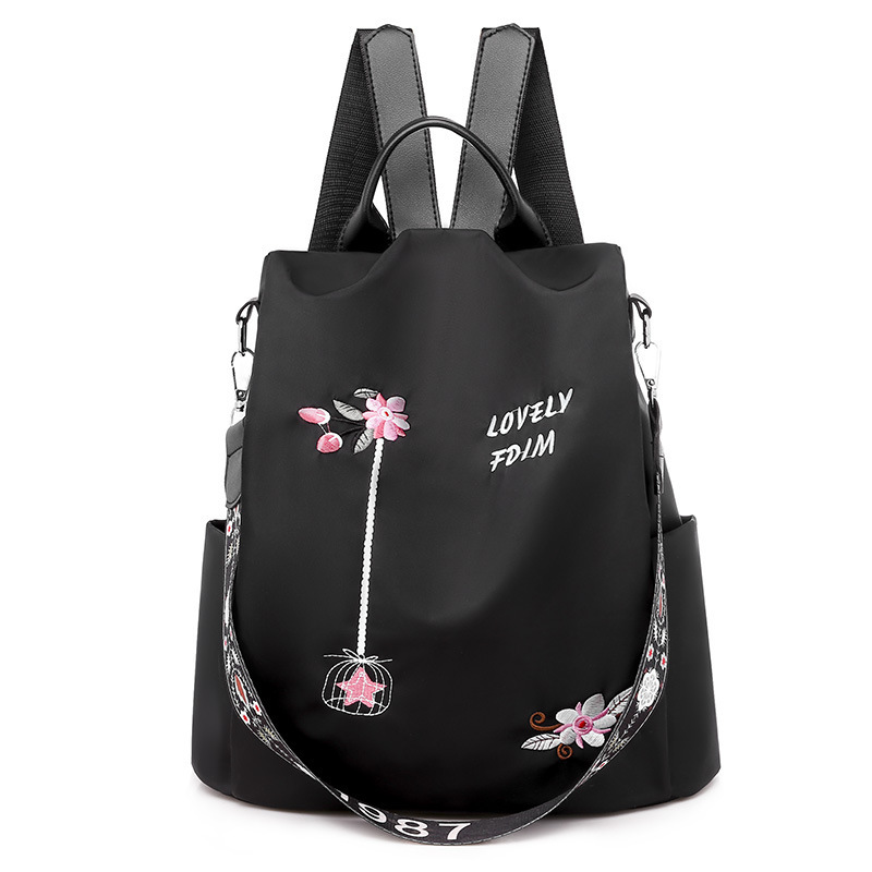 Handmade leather embroidered shoulder bag