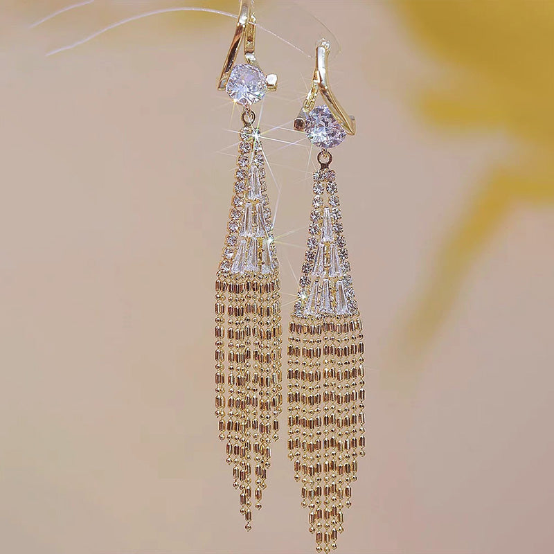 🌟Brincos de borla com strass🌟oferta por tempo limitado