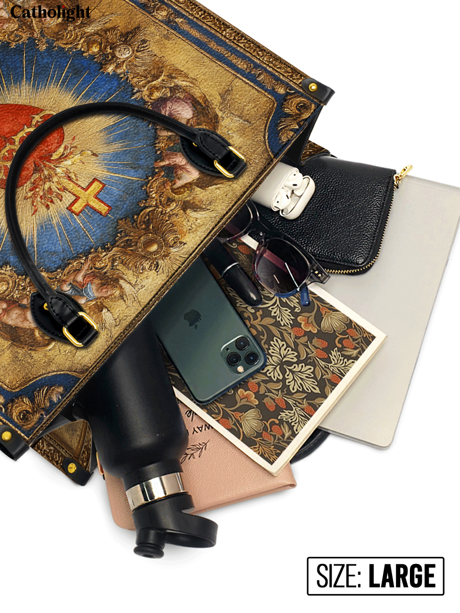Catholight  Sacred Heart of Divine Love Leather Bag