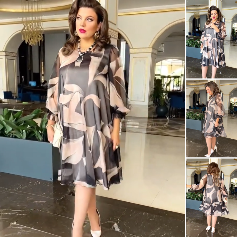 🌸Vestido plus size de chiffon respirável e confortável