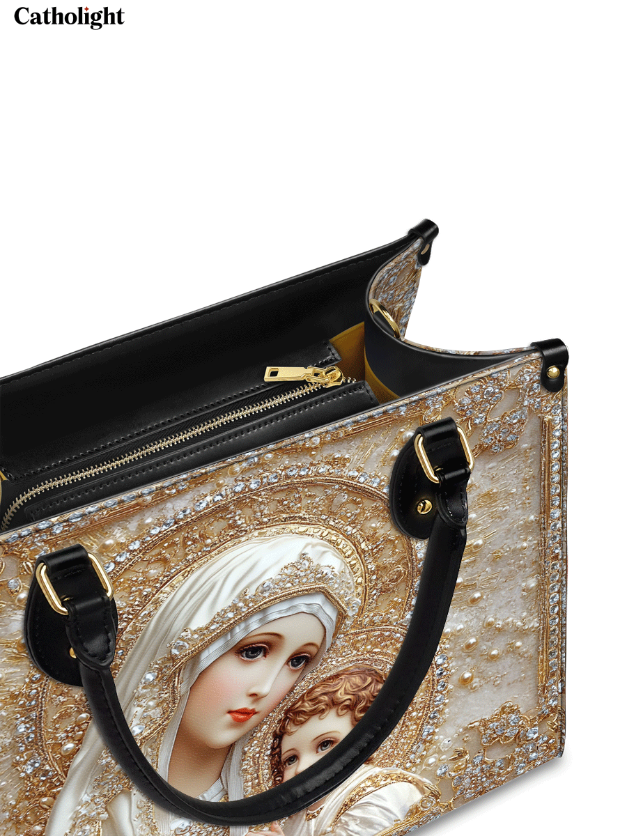 Catholight  Heavenly Grace In Radiant Splendor Leather Bag