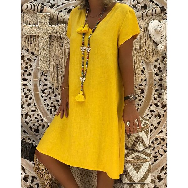 🔥2024 novo vestido midi casual com decote em V