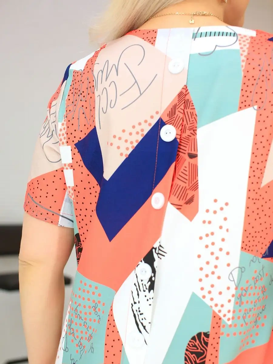 2025 vestido estampado digital de verão com mangas curtas para mulheres🌈