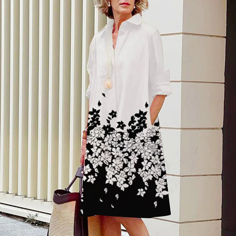Camisa de luxo de baile estampada com vestido elegante 2024
