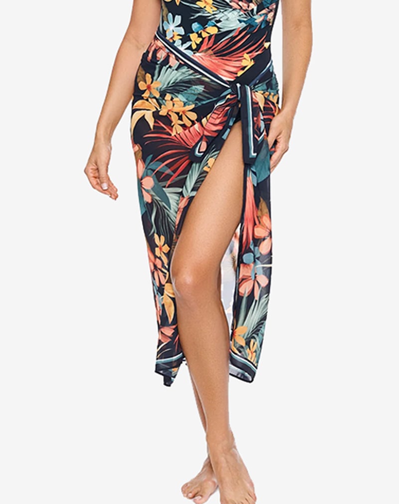 🤩Belly swimming costume set with floral pattern and V-neckline