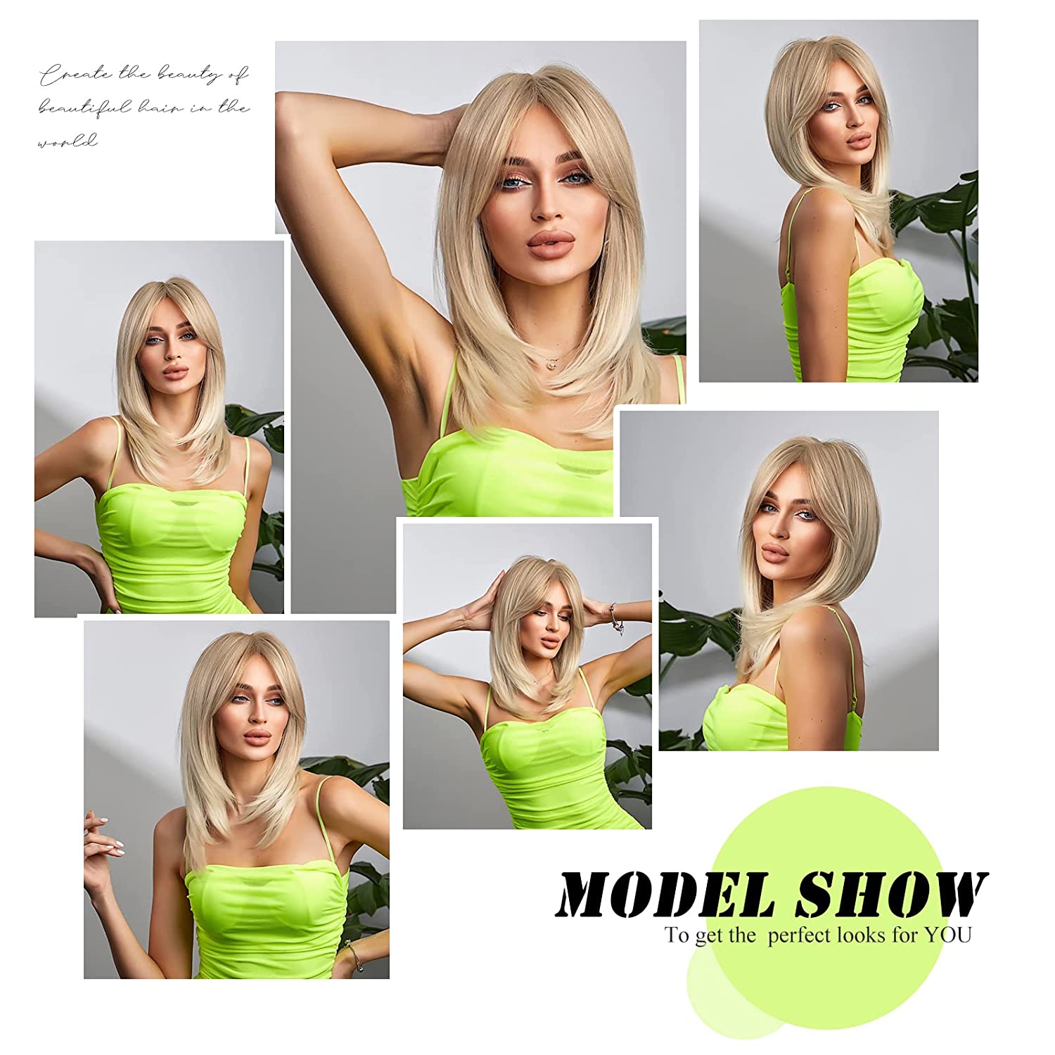 Synthetic Long Wigs  Hair with Bangs for Daily Use