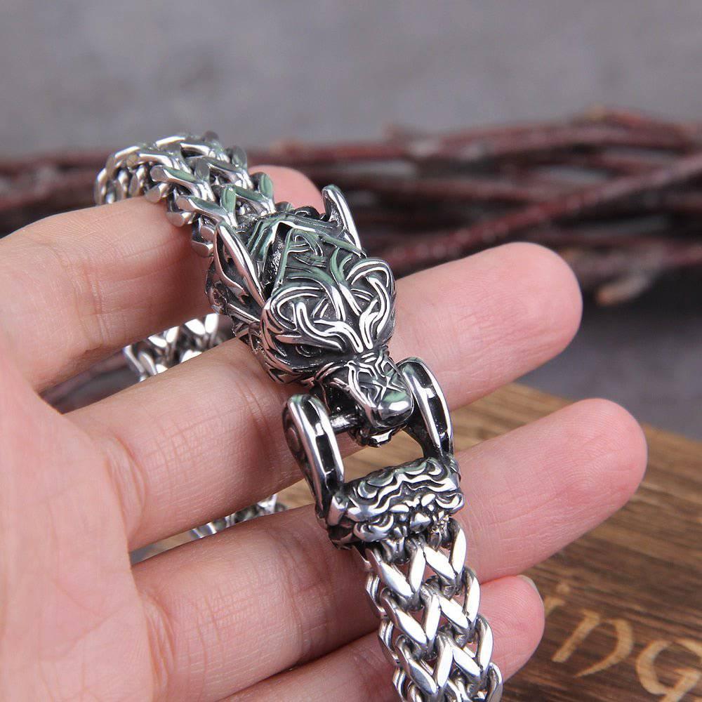 Гривна с тежка верига Celtic Fenrir's Bite - неръждаема стомана