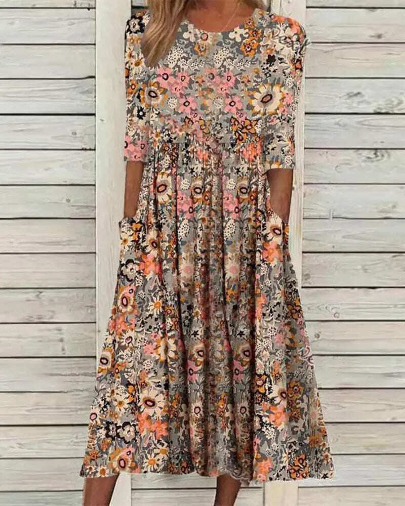 Floral Days Prairie Pocket Midi Pocket kleita