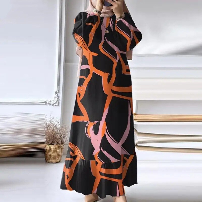 Vestido longo elegante com estampa exclusiva