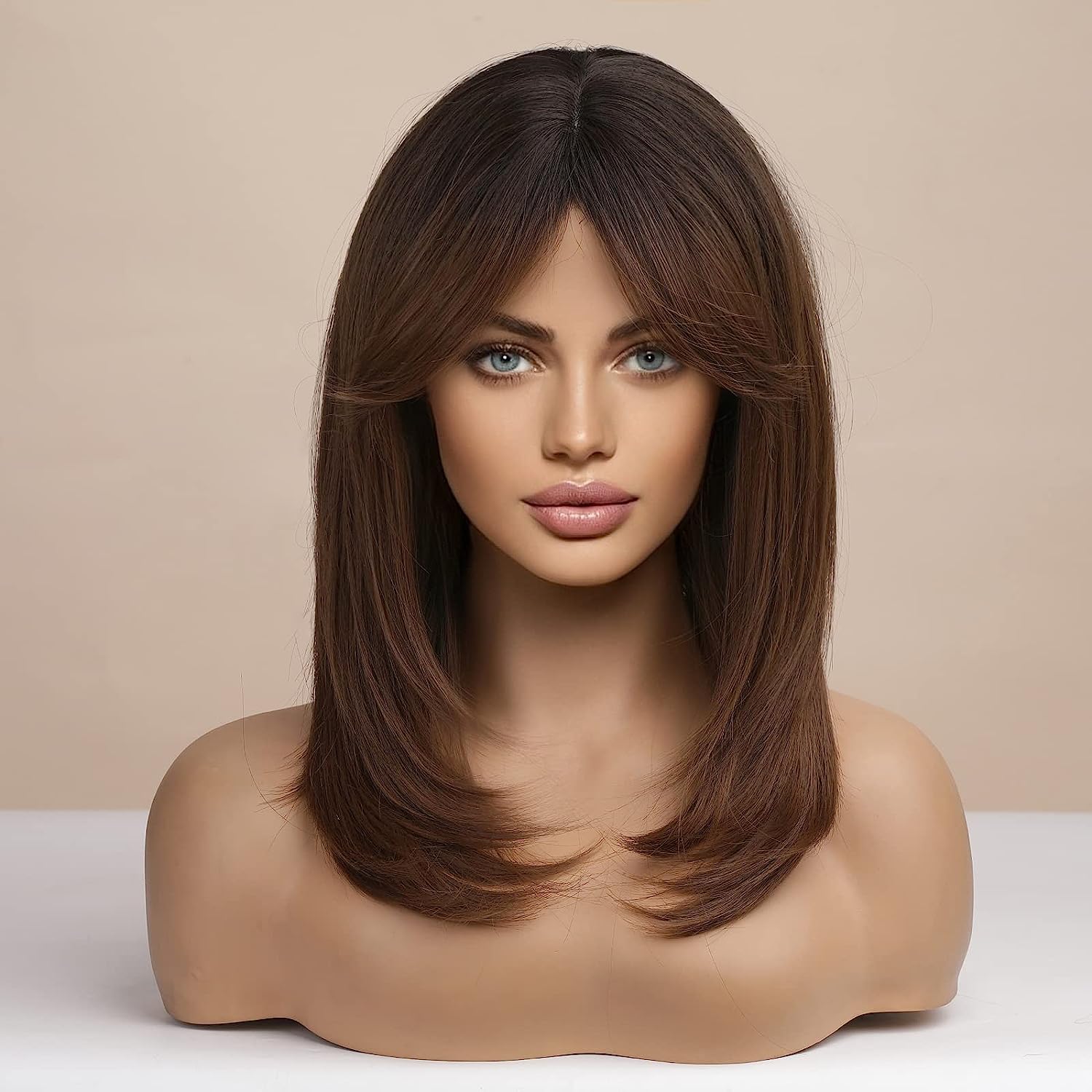 Synthetic Long Wigs  Hair with Bangs for Daily Use