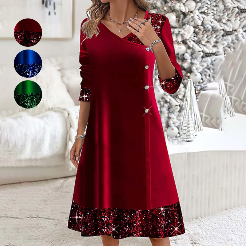Sequins A-line midi kleita sievietēm