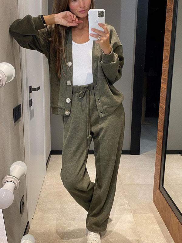 Abito da pantaloni sportivi cardigan con giacca comoda nuova autunno 2024