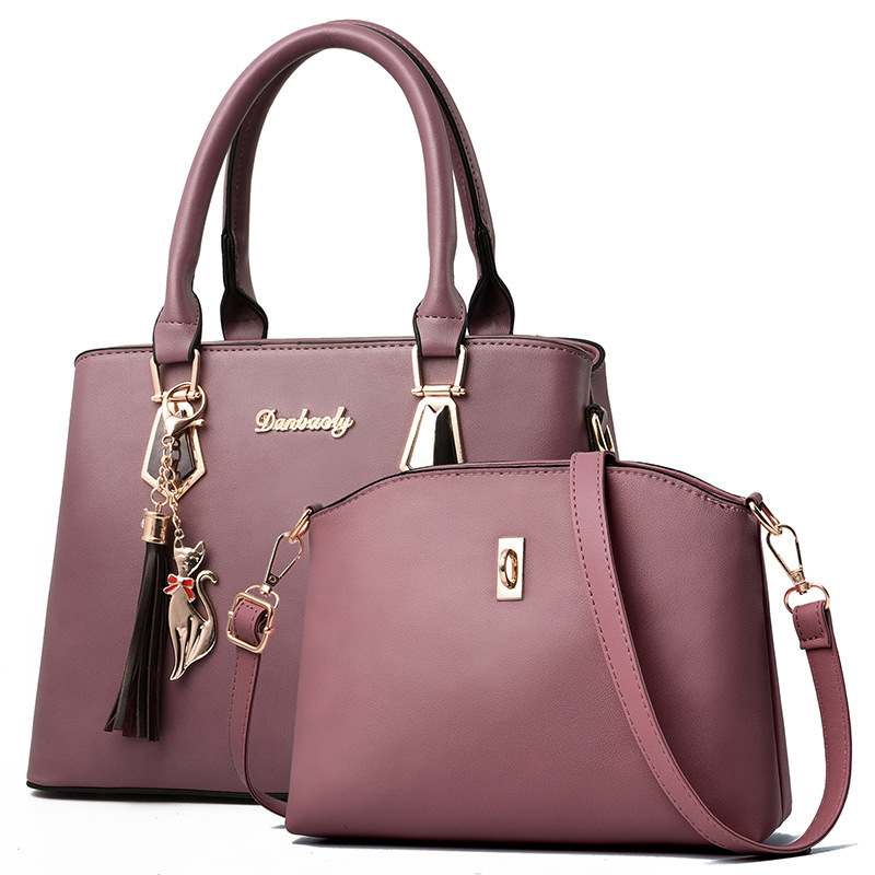 Handmade leather bag set of two