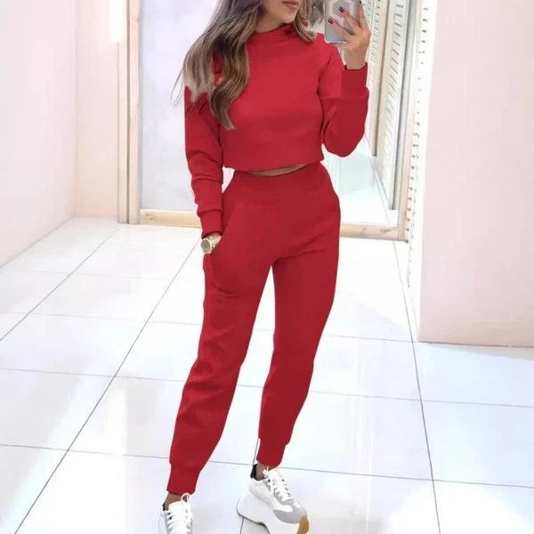 🙋‍♀️Dámské tričko s vysokým výstřihem a kalhoty s manžetou 2 kusy