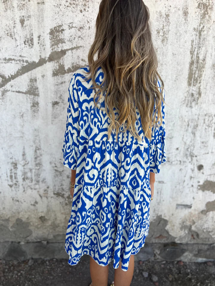💖Limited Sale 48% OFF💖Printed V-Neck Dress with 3/4 Sleeves