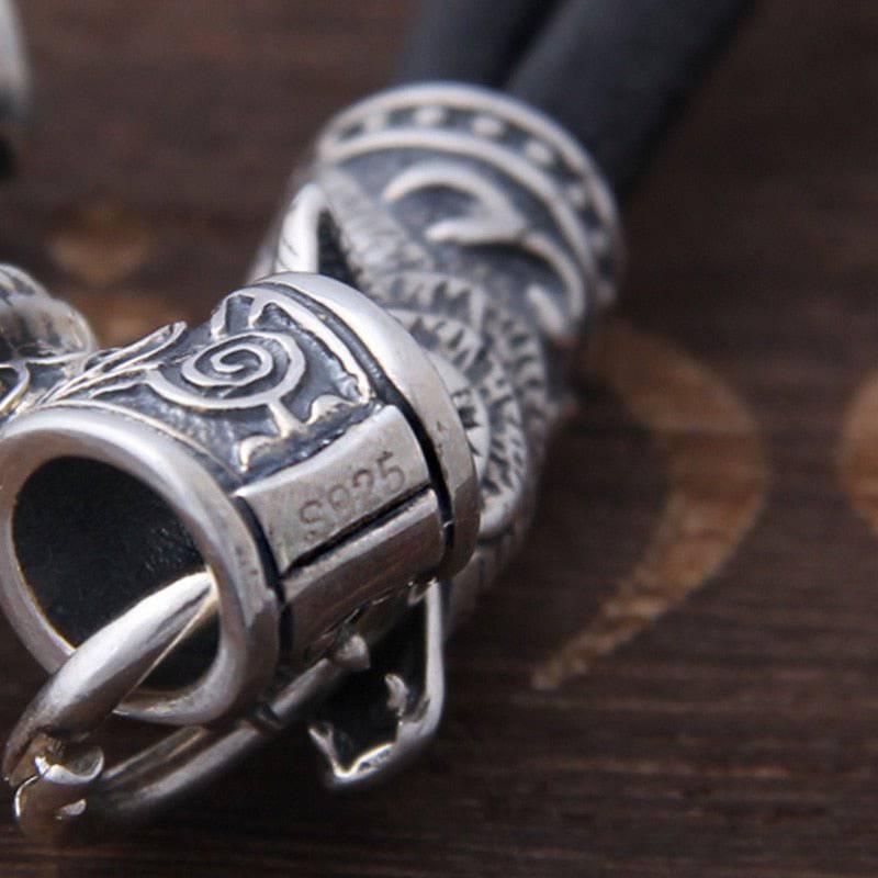 Колие Wolf and Mjölnir - стерлингово сребро